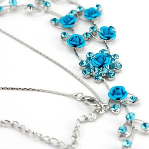 Turquoise Rose Diamond Necklace Set