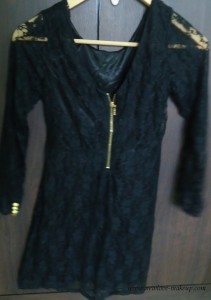 OOTD: Black Long Sleeve Lace Dress and Three Layers Necklace