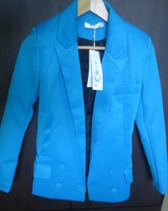 Slim Fit Double-Breasted Blue Blazer