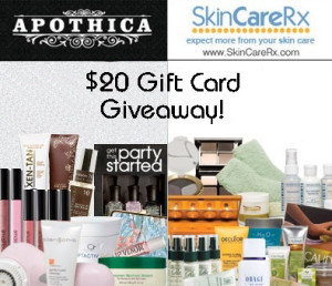 20$ Gift Card Giveaway by Apothica/ SkinCareRX/SkinBotanica