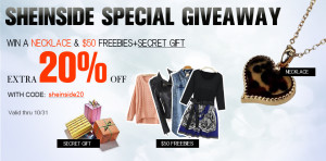 Sheinside 50$ Gift Card, Necklace Giveaway (2 winners)