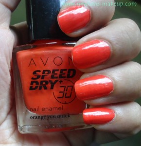 Avon Speed Dry Nail Enamel Orange you Quick Review, NOTD