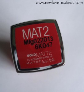 Maybelline Bold Matte Colorsensational Lipstick Mat 2 Review, Swatches