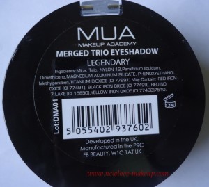 MUA Merged Trio Eyeshadow Legendary Review, Swatches