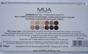 MUA Undress Me Too Palette Review, Swatches
