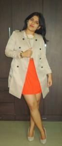 OOTD: Color Block Dress, beige Trench Coat