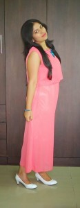 OOTD: Coral Pink Maxi Dress, indian fashion blogger