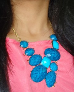 blue statement necklace, accessories, indian fashion blogger