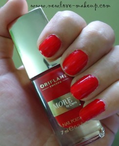 Oriflame More by Demi Nail Polish Hollywood Red, Tea Rose and Pink Drama Review, NOTD