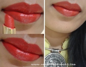 Lotus Herbals Floral Stay 410 Red Rover lipstick Swatches