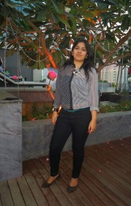 OOTD: GO Monochrome with Stripes and Polka !, Indian fashion blog