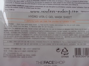 The Face Shop Vita C Hydro Gel Mask Sheet Review