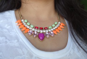 Neon Statement Necklace, Indian fashion blog