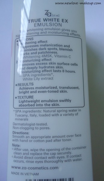 Za True White Emulsion Review,Indian Beauty Blog