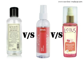 Khadi Rose Water vs Fabindia Rose Water vs Lotus Herbals RoseTone Facial Toner