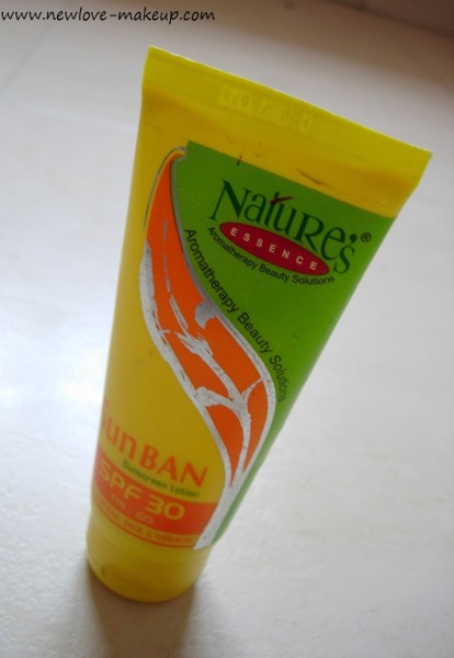 Nature's Essence Sun Ban Sunscreen Lotion SPF-30 TPI-60 Review, Indian Beauty Blog