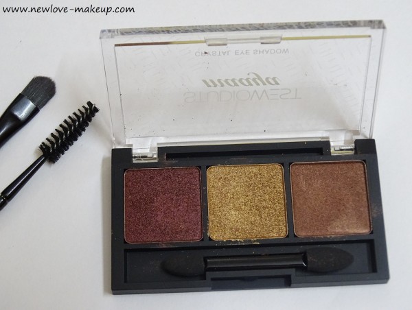 Studiowest Maaya Crystal Eyeshadow Trio Goldmine Review, Swatches, Indian Makeup Blog, Best Eyeshadow India